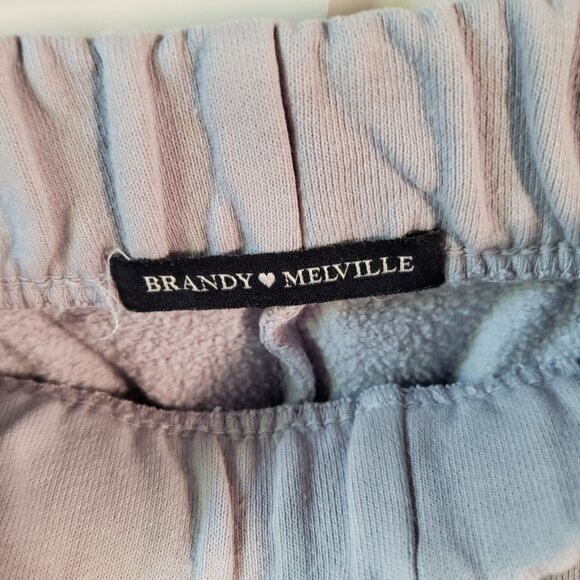Brandy Melville Sweatpants Womens OS Blue Comfy Fleece Joggers - Picture 2 of 5